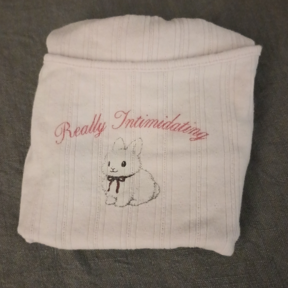 Forever 21 Pink Text White Bunny Sweatshirt